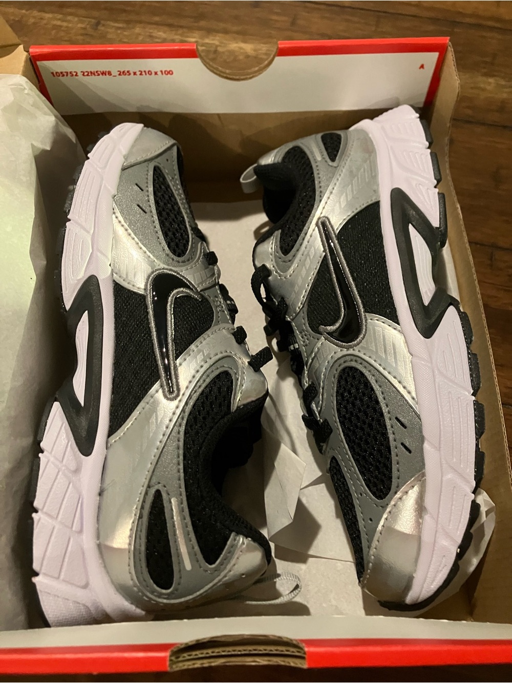Nike Kids' Black & Silver Athletic Shoes Sz 3y